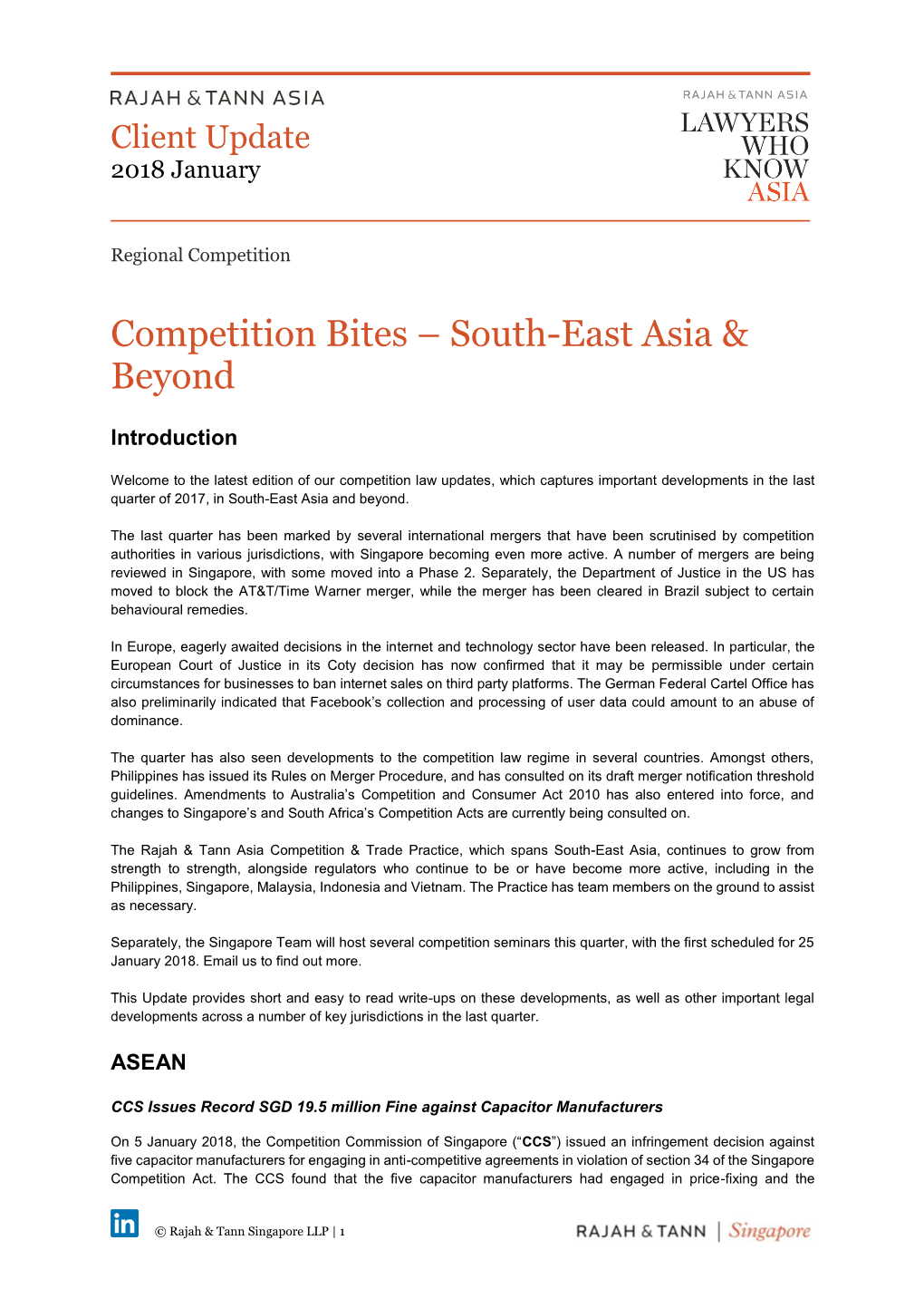Competition Bites – South-East Asia & Beyond