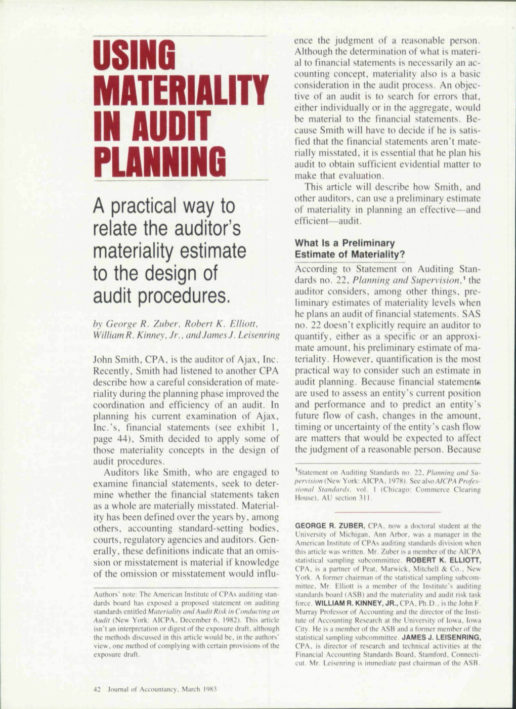 Using Materiality in Audit Planning