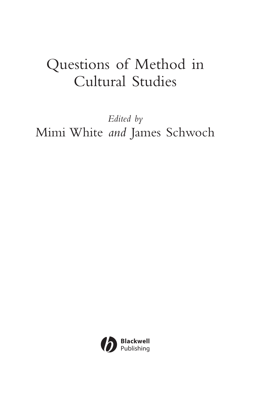 Questions of Method in Cultural Studies