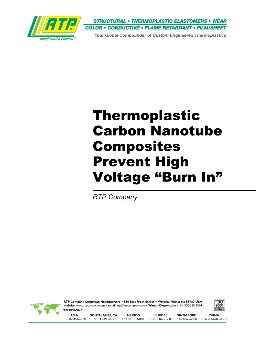 Thermoplastic Carbon Nanotube Composites Prevent High Voltage “Burn In”