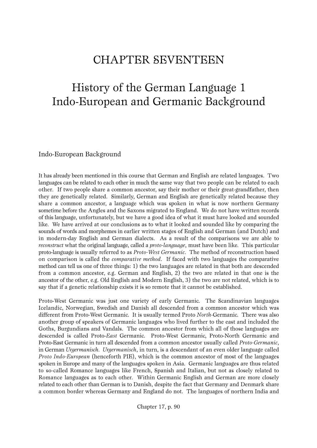 CHAPTER SEVENTEEN History of the German Language 1 Indo