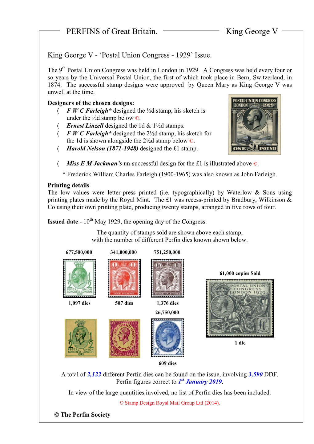 Postal Union Congress - 1929’ Issue