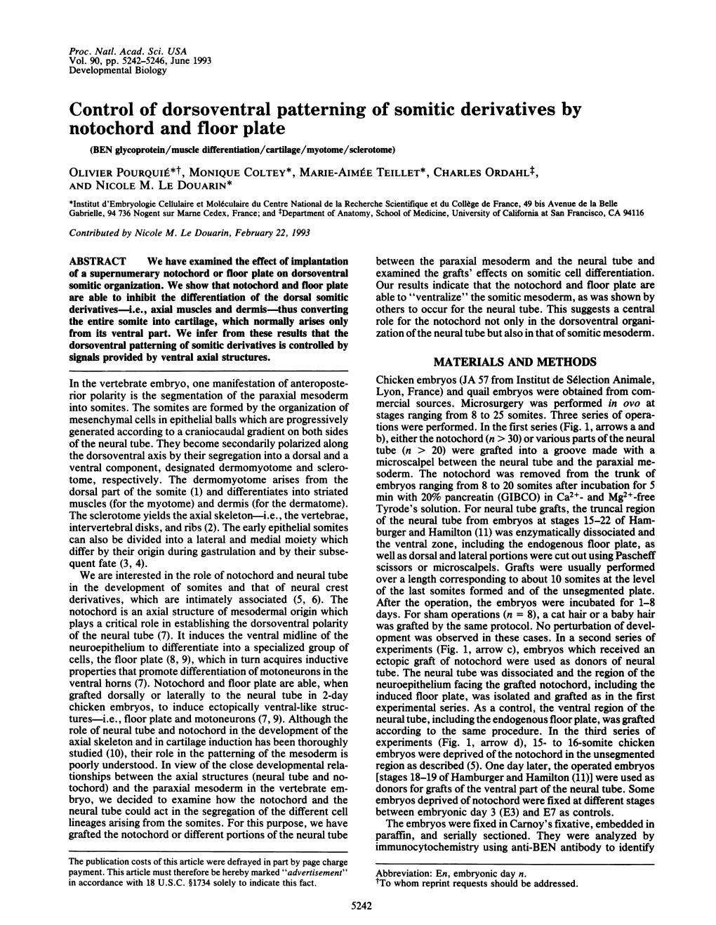 Control of Dorsoventral Patterning of Somitic Derivatives by Notochord