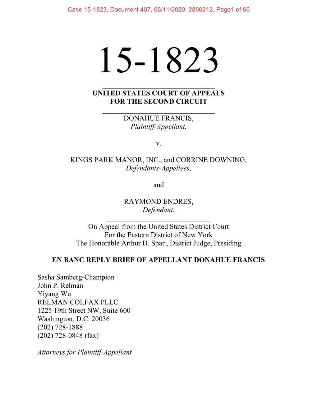Reply Brief of Plaintiff-Appellant Donahue