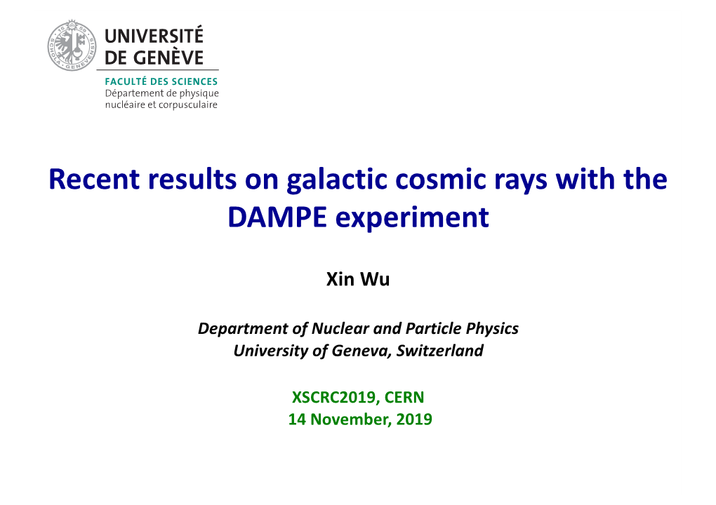 Recent Results on Galactic Cosmic Rays with the DAMPE Experiment