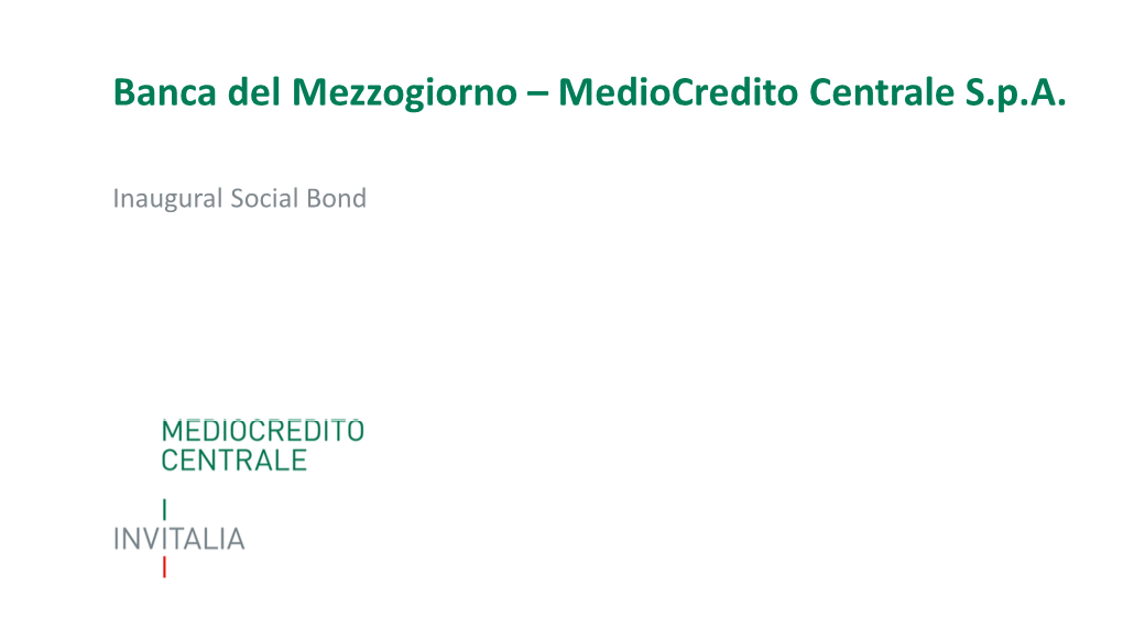 Banca Del Mezzogiorno – Mediocredito Centrale S.P.A