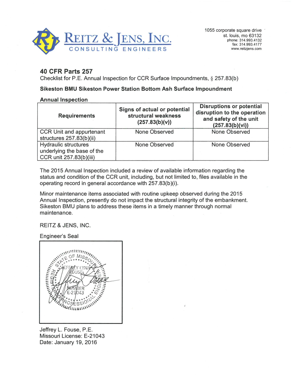 Inspection Report Checklist