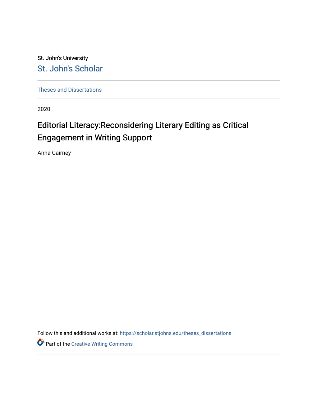 Editorial Literacy:Reconsidering Literary Editing As Critical Engagement in Writing Support