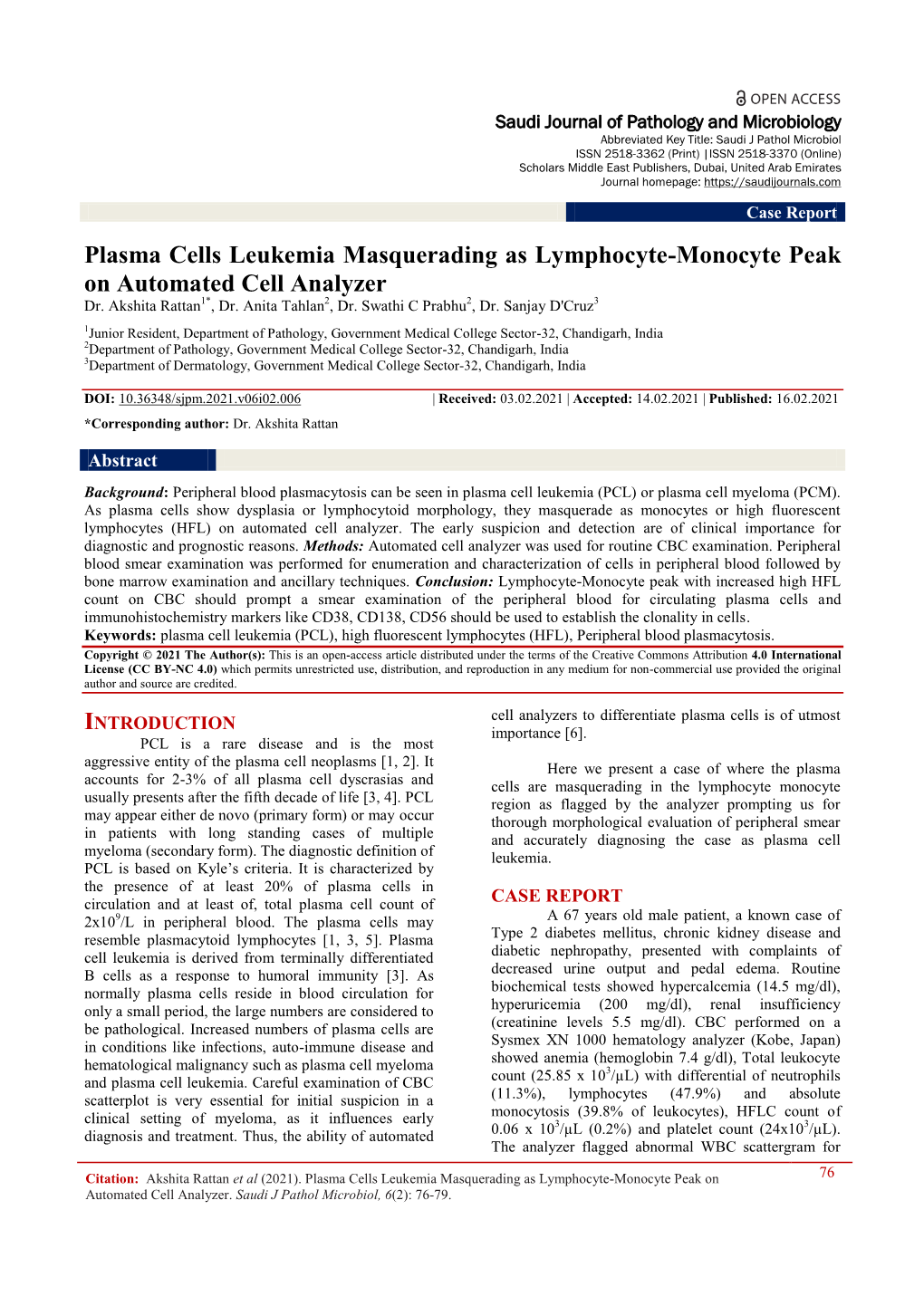 Plasma Cells Leukemia Masquerading As Lymphocyte-Monocyte Peak on Automated Cell Analyzer Dr