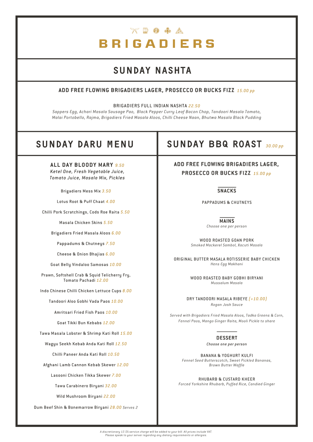 SUNDAY BBQ ROAST 30.00 Pp SUNDAY DARU MENU SUNDAY