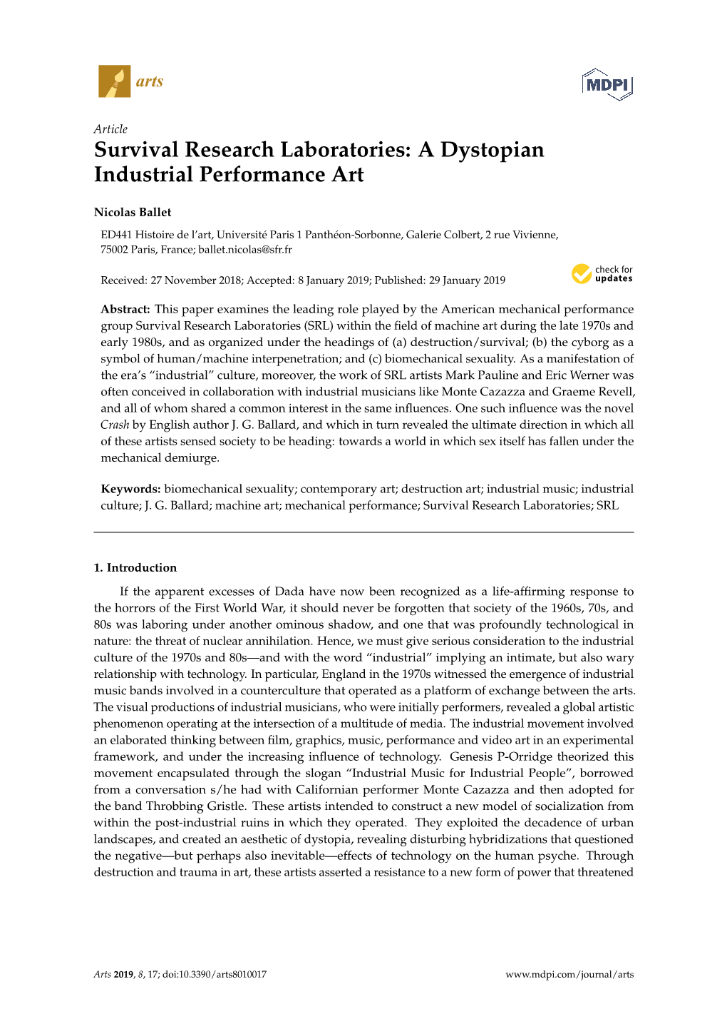 Survival Research Laboratories: a Dystopian Industrial Performance Art