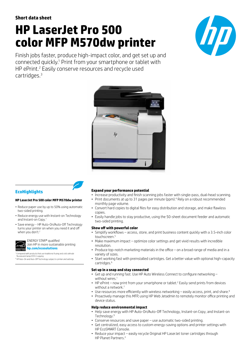 Hp Laserjet Pro 500 Color Mfp M570dw Printer