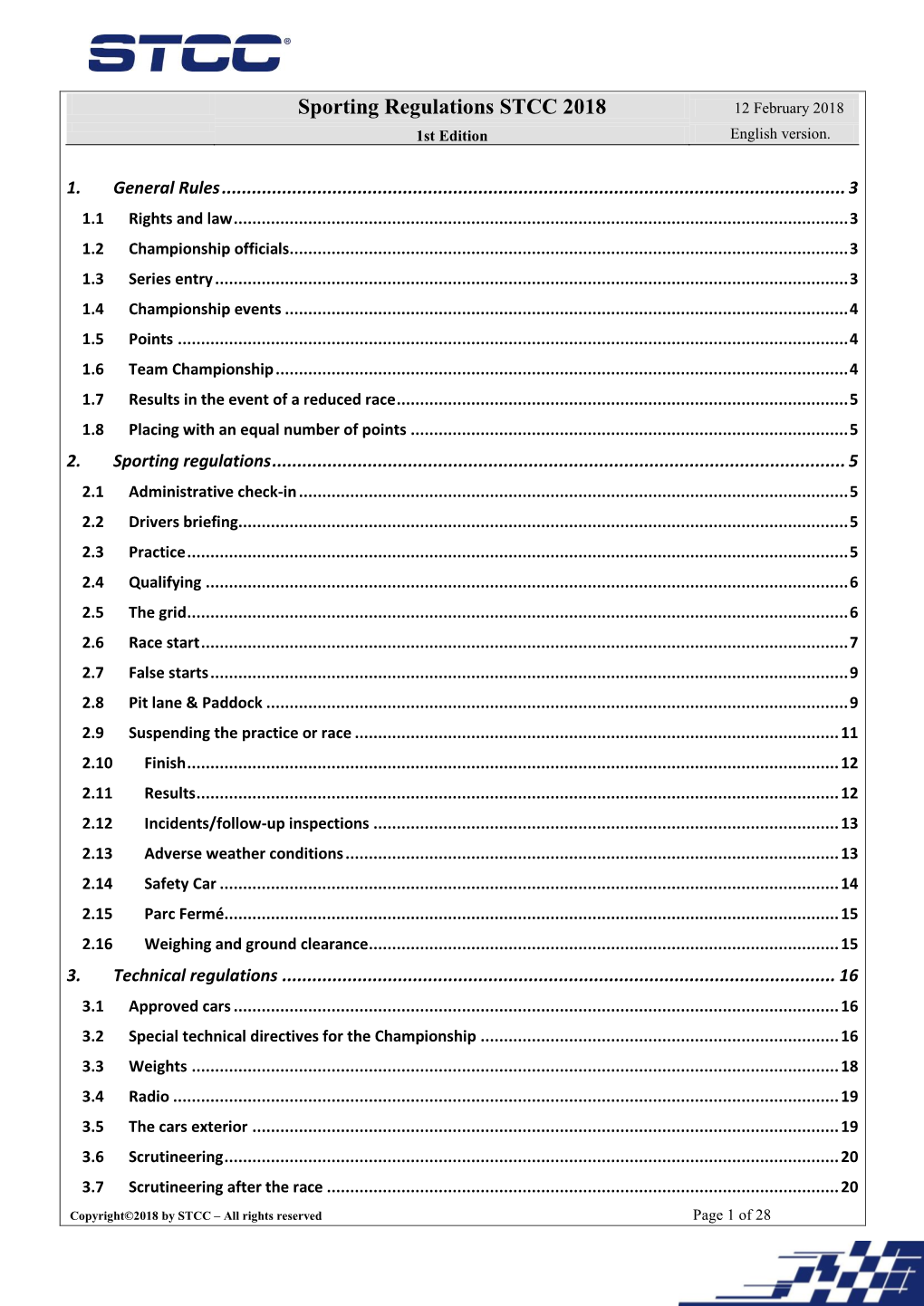 STCC Sporting Regulations 2013