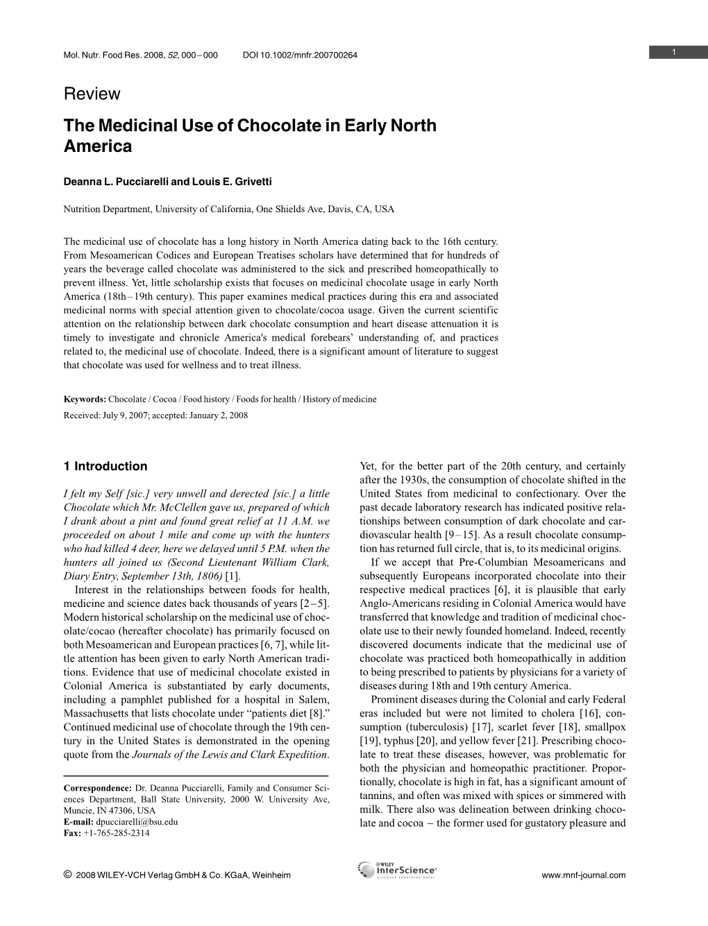 The Medicinal Use of Chocolate in Early North America