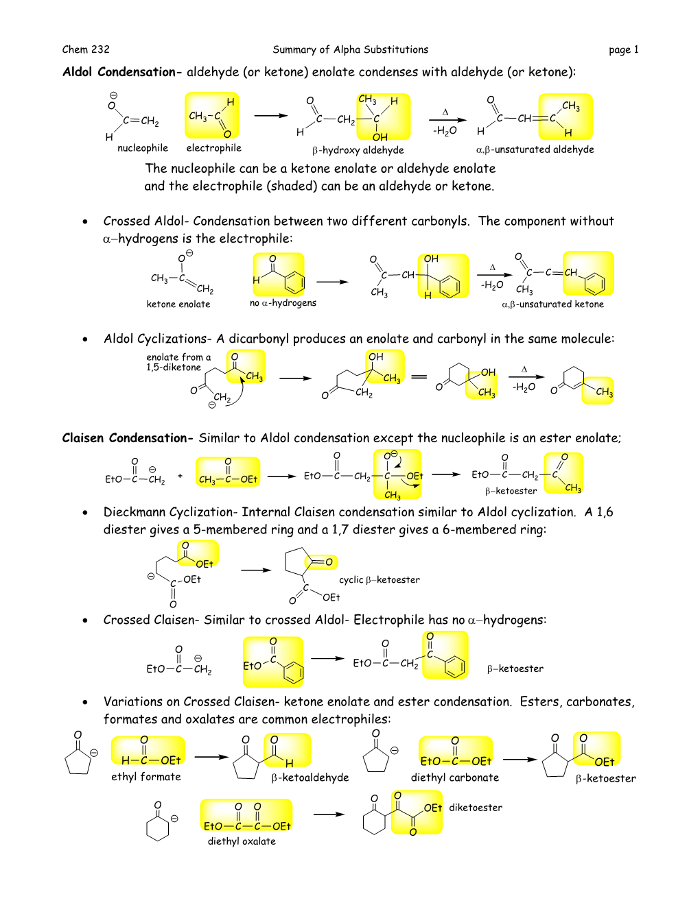 Aldol Condensation- Aldehyde (Or Ketone) Enolate Condenses with Aldehyde (Or Ketone)