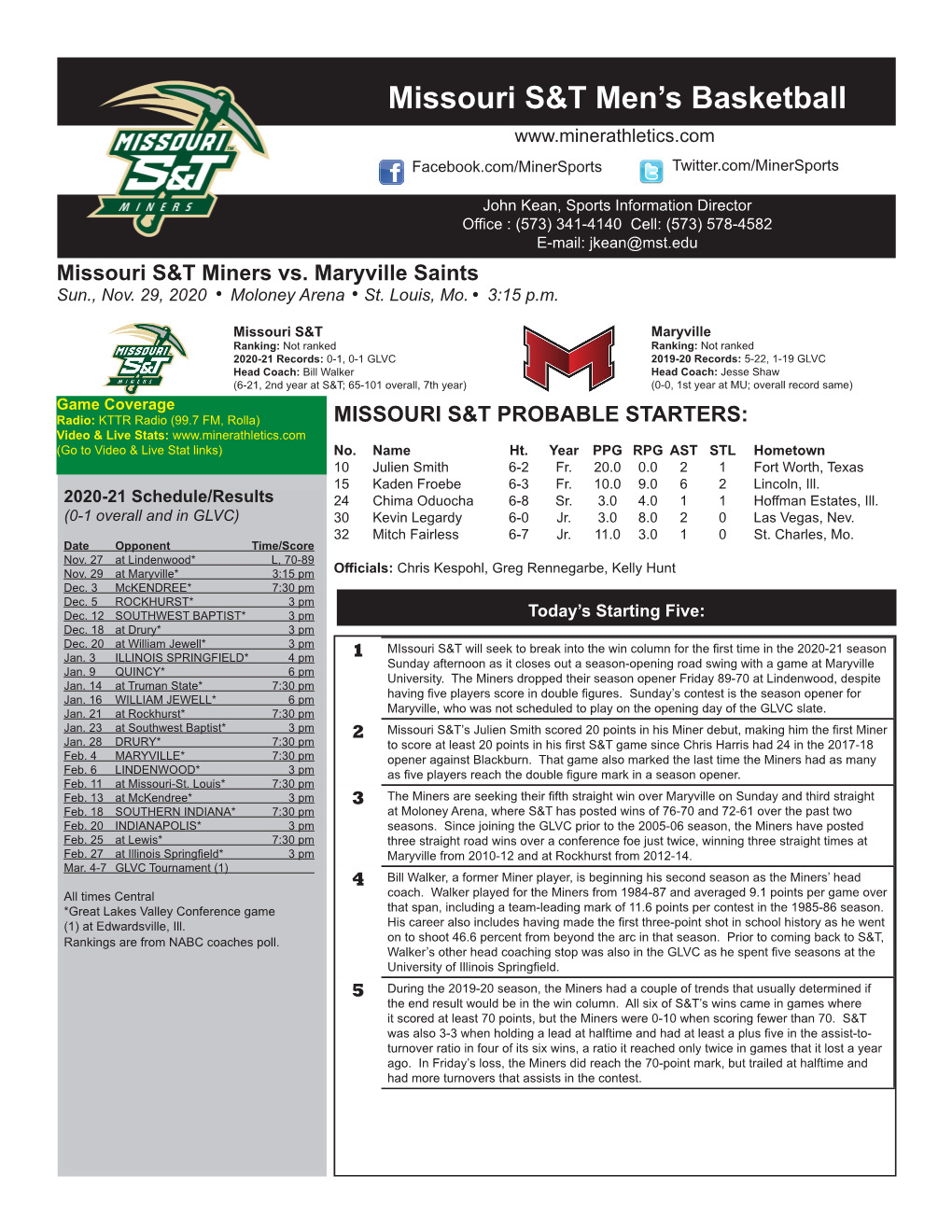 Missouri S&T Men's Basketball