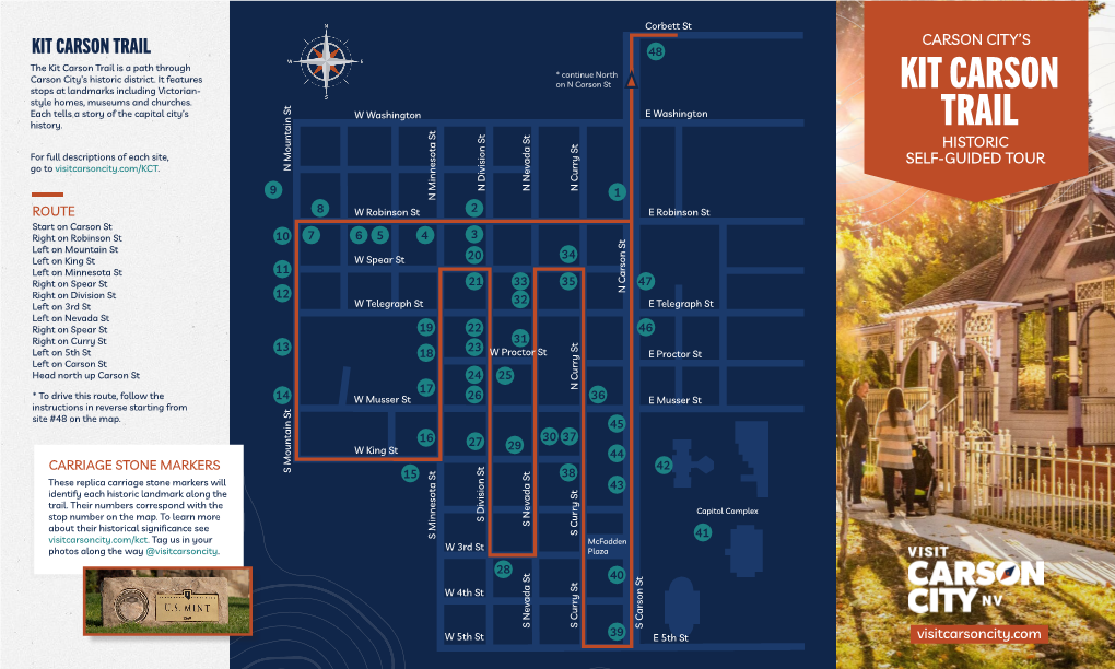 KIT CARSON TRAIL 48 the Kit Carson Trail Is a Path Through * Continue North Carson City’S Historic District