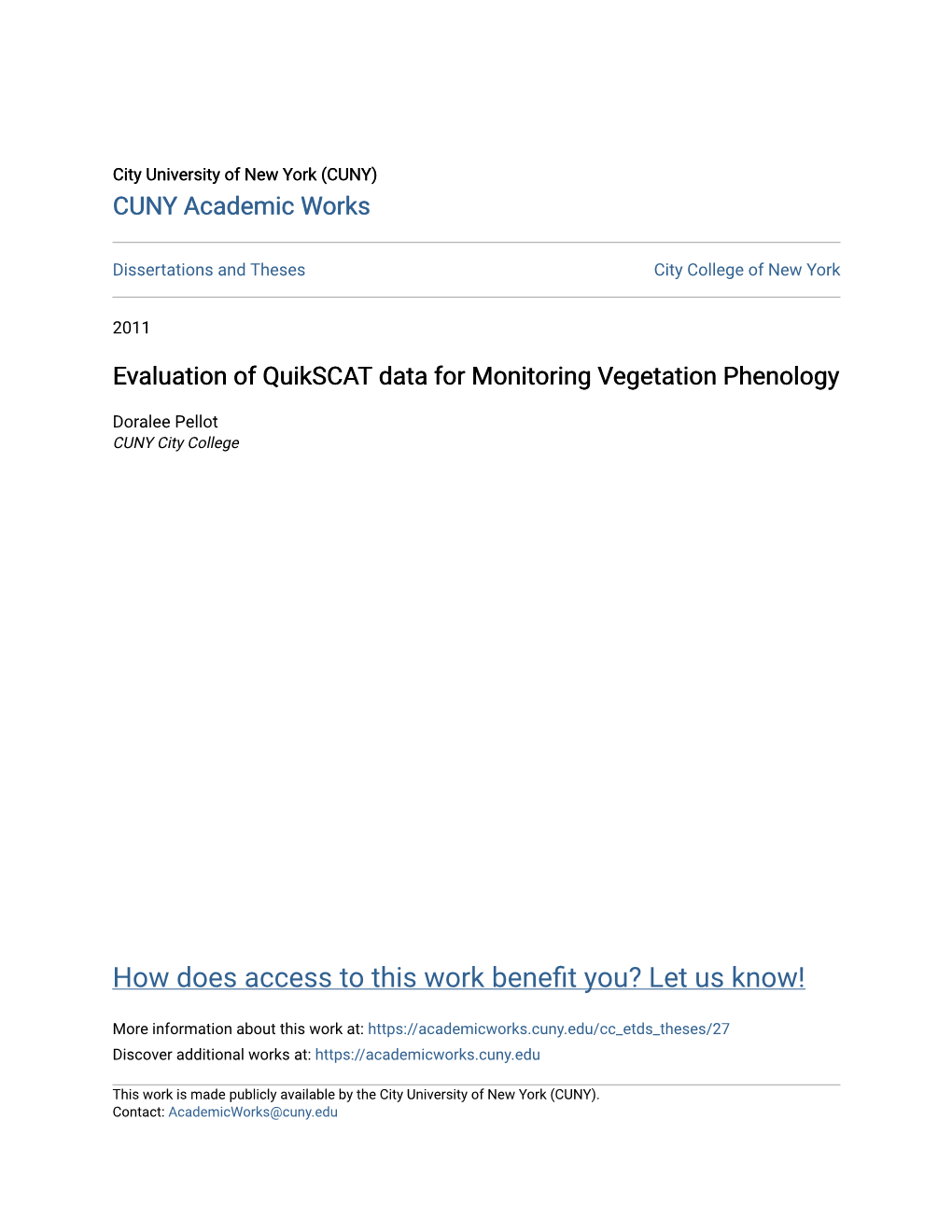 Evaluation of Quikscat Data for Monitoring Vegetation Phenology