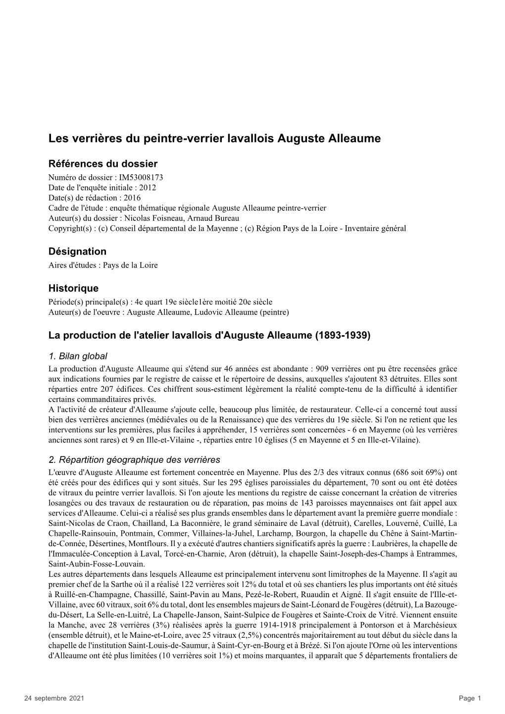 Les Verrières Du Peintre-Verrier Lavallois Auguste Alleaume