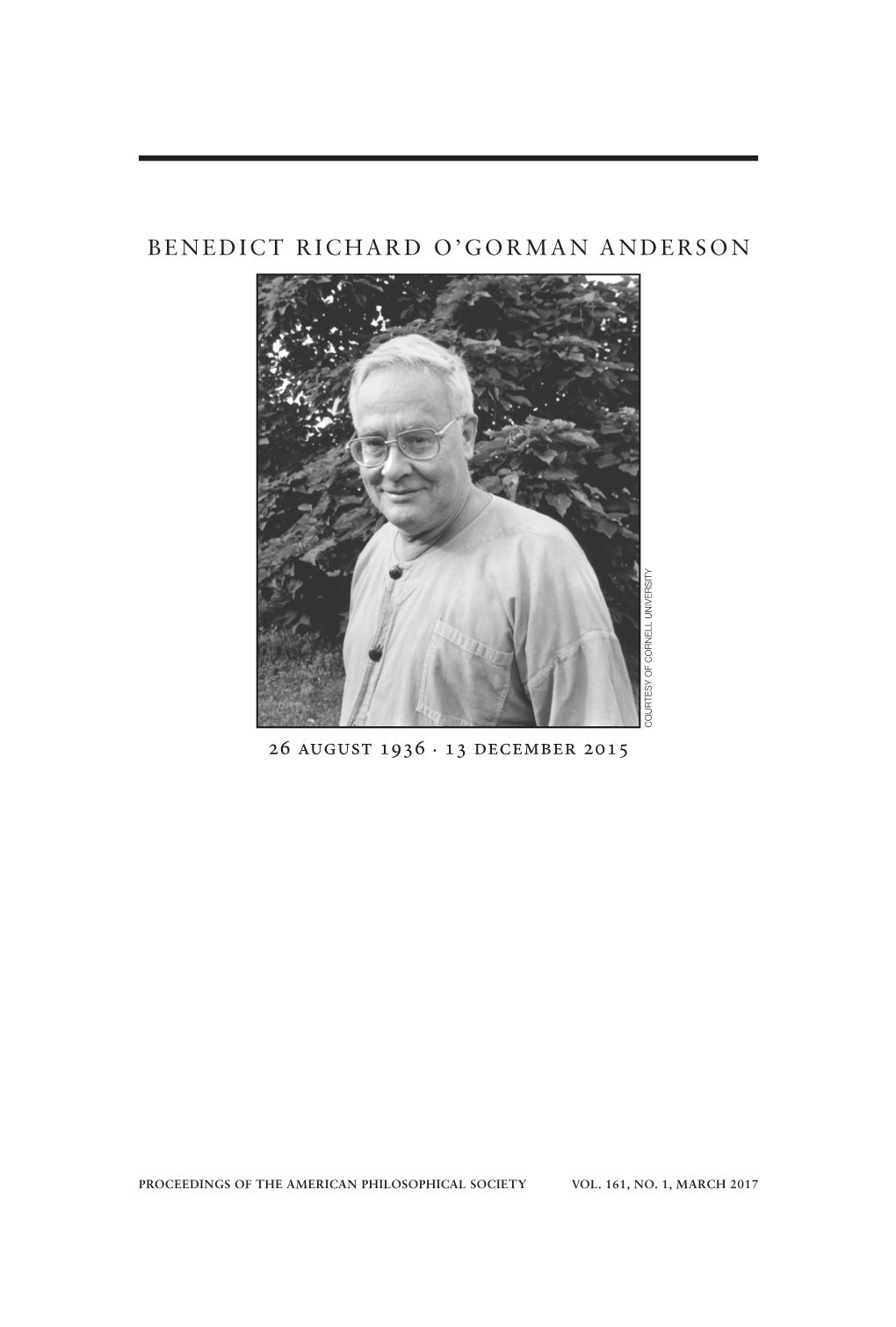 Benedict Richard O'gorman Anderson