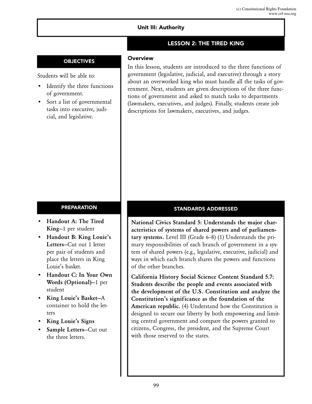 In This Lesson, Students Are Introduced to the Three Functions of Government