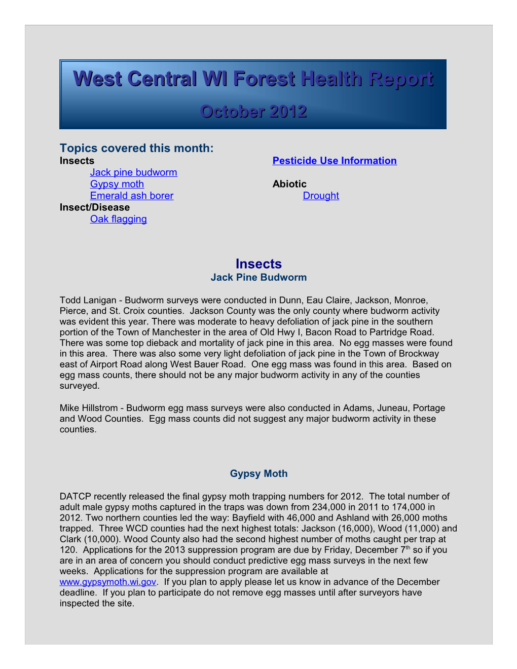 WCR Forest Health Report