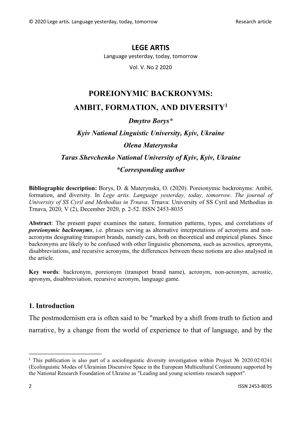 Poreionymic Backronyms