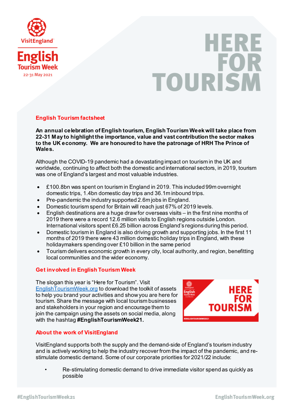 English Tourism Factsheet