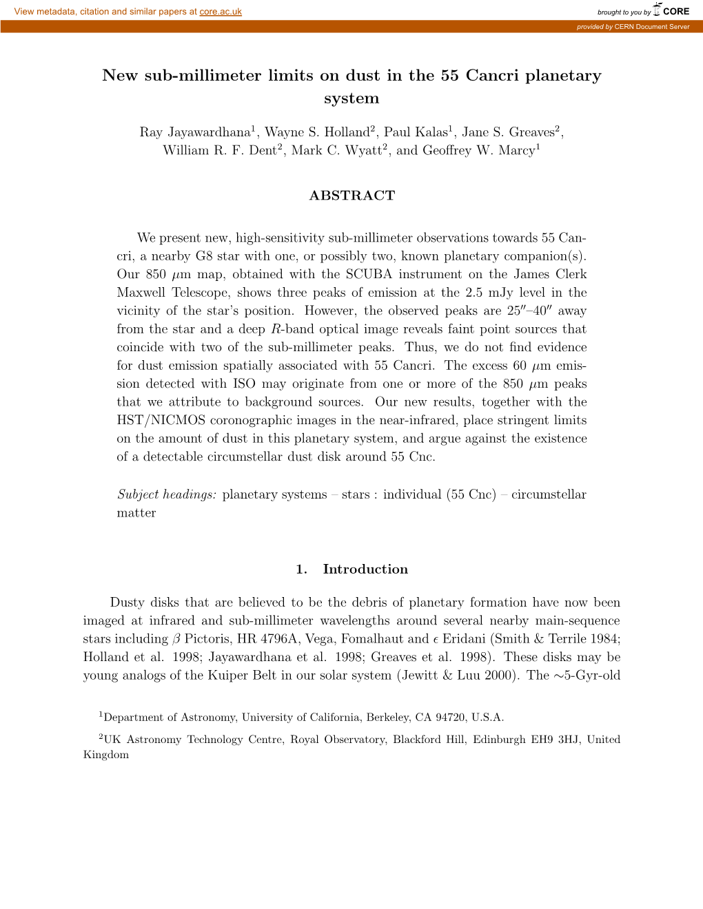 New Sub-Millimeter Limits on Dust in the 55 Cancri Planetary System