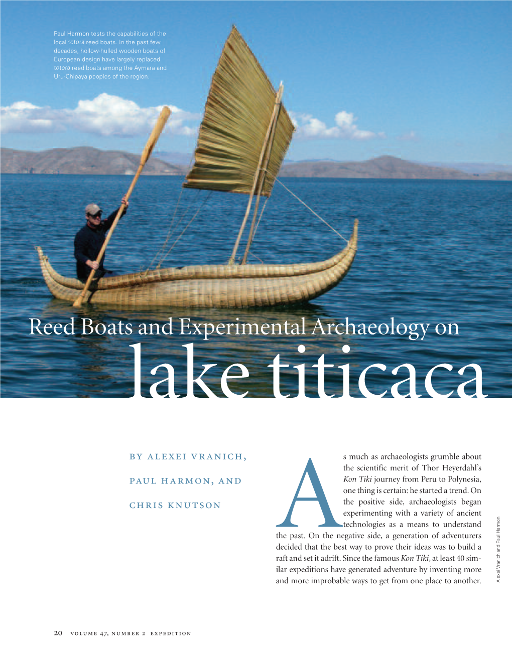 Reed Boats and Experimental Archaeology on Lake Titicaca