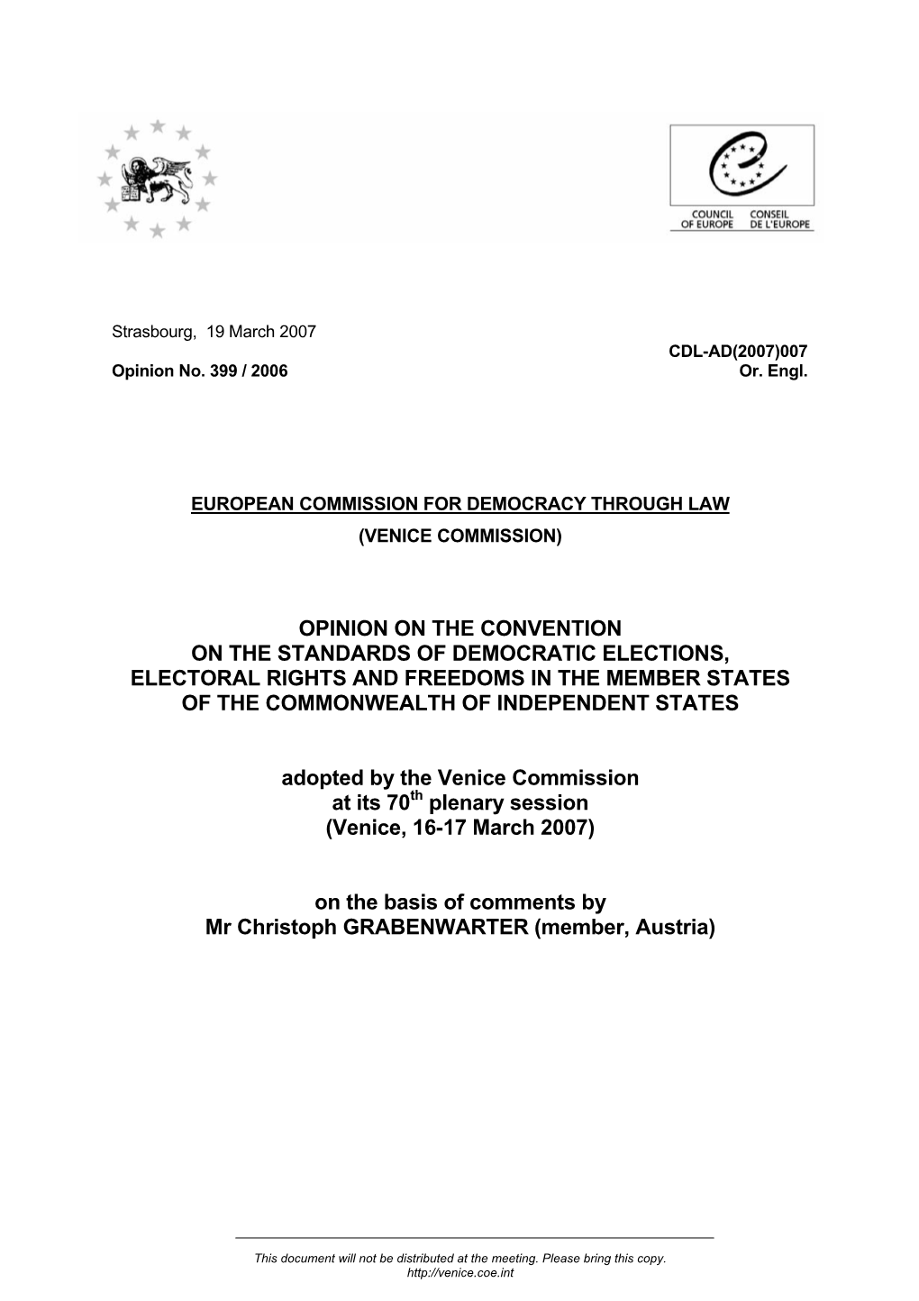 CDL-AD(2007)007 Opinion No