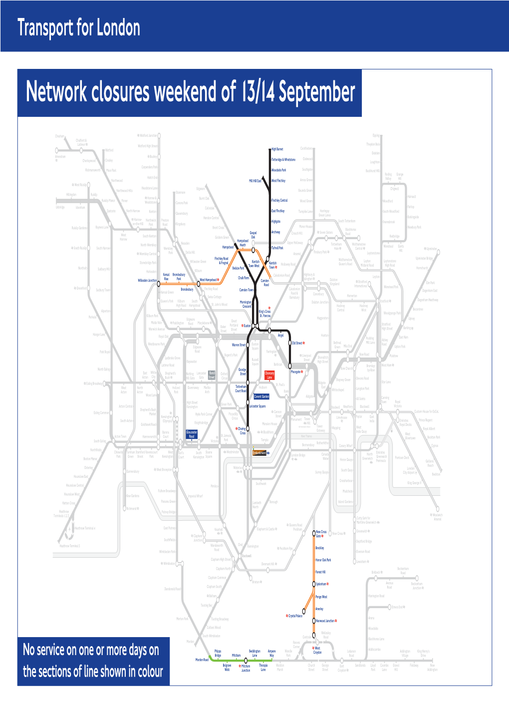 Network Closures Weekend of 13/14 September