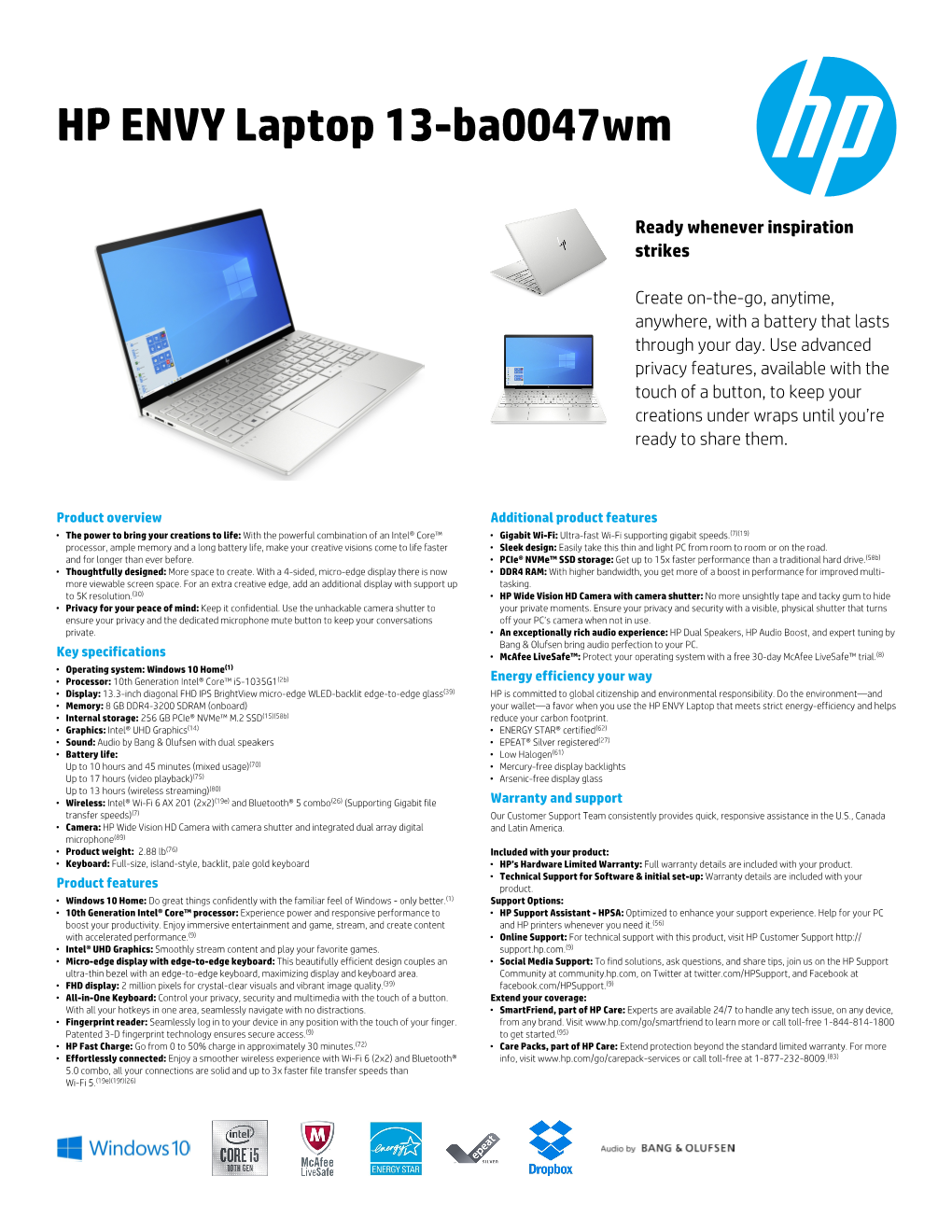 HP ENVY Laptop 13-Ba0047wm