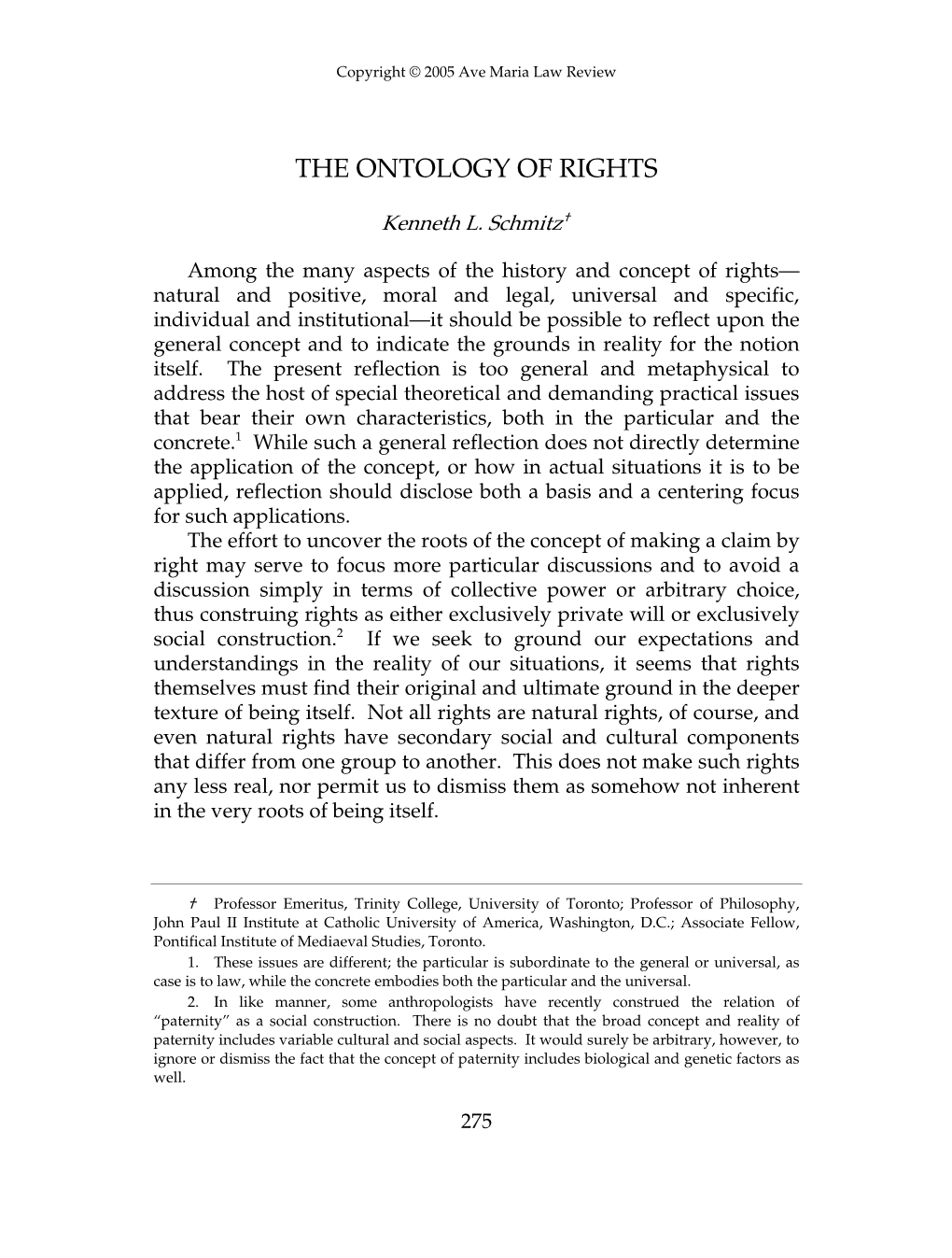The Ontology of Rights