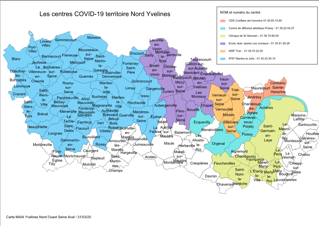 Les Centres COVID-19 Territoire Nord Yvelines NOM Et Numéro Du Centre CDS Conflans Ste Honorine 01.30.65.15.80