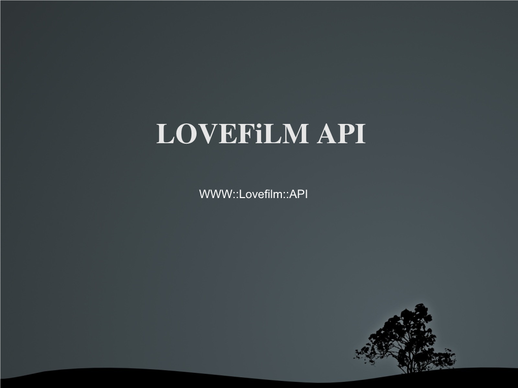 Lovefilm API