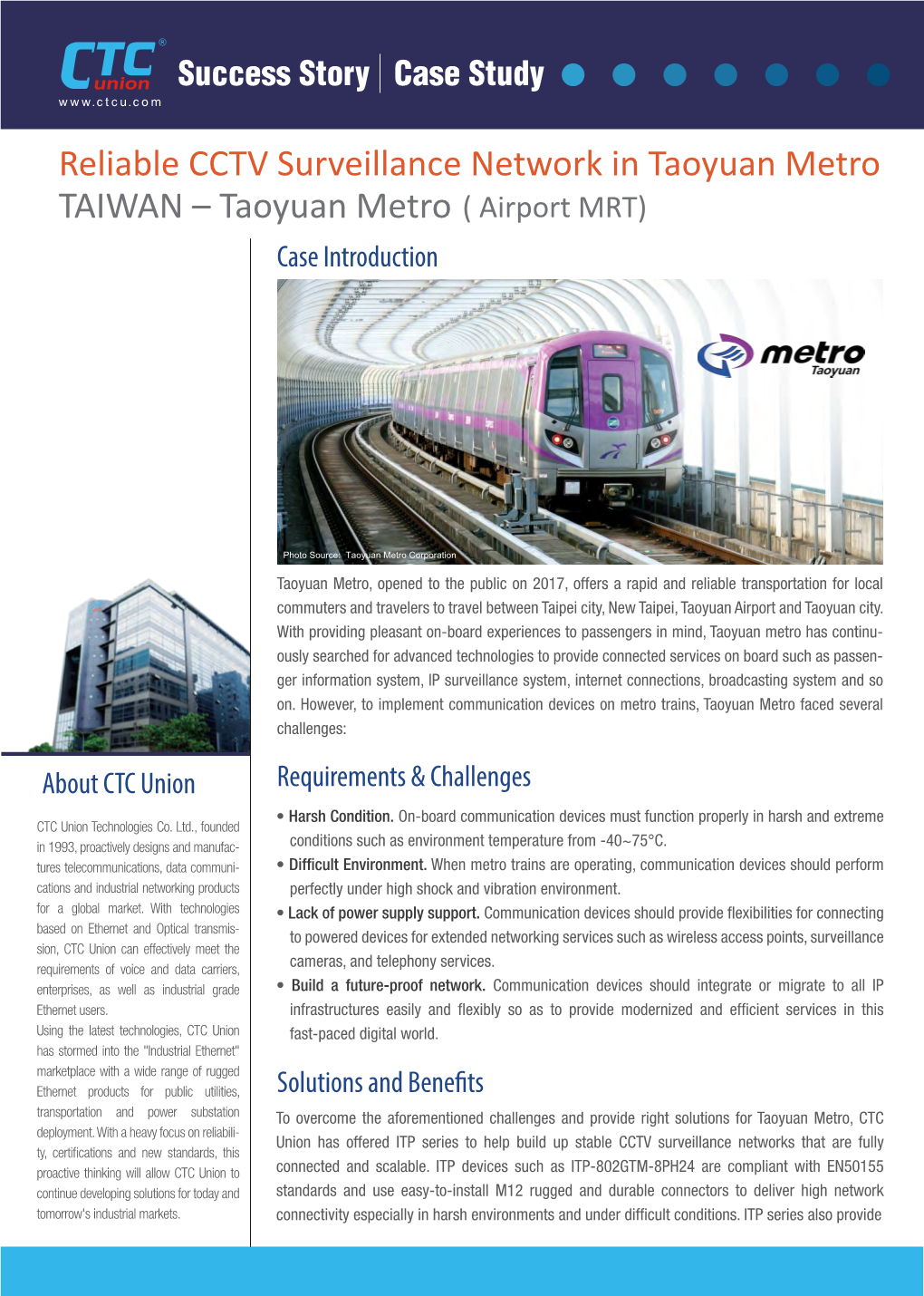 Taoyuan Metro TAIWAN – Taoyuan Metro ( Airport MRT) Case Introduction