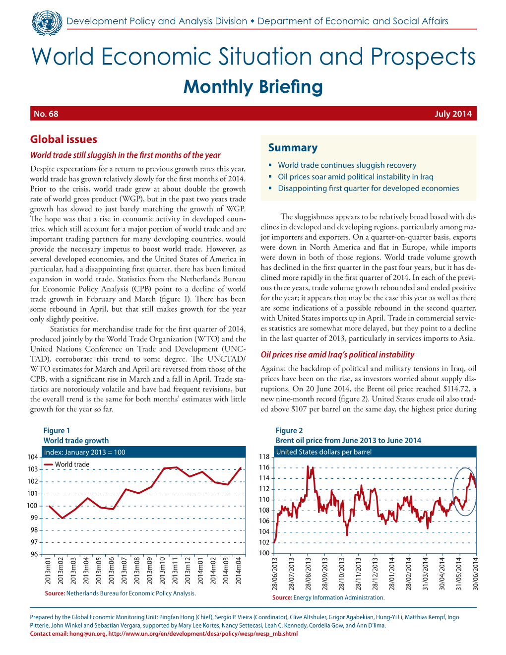 World Economic Situation and Prospects Monthly Briefing