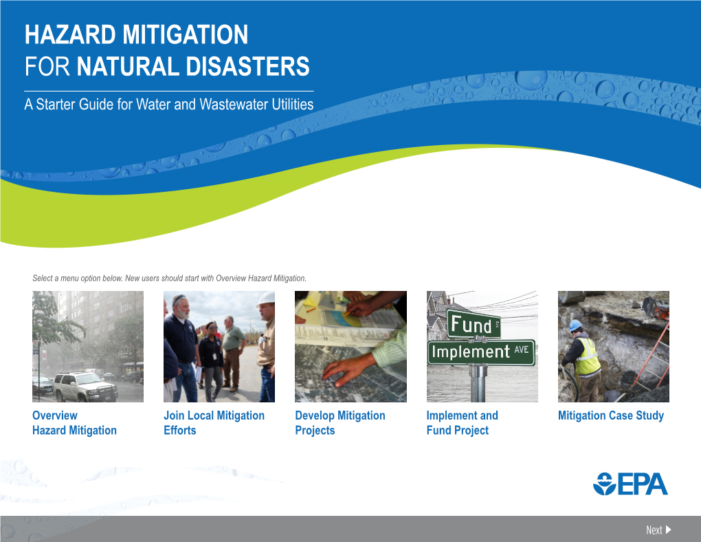 HAZARD MITIGATION for NATURAL DISASTERS a Starter Guide for Water and Wastewater Utilities