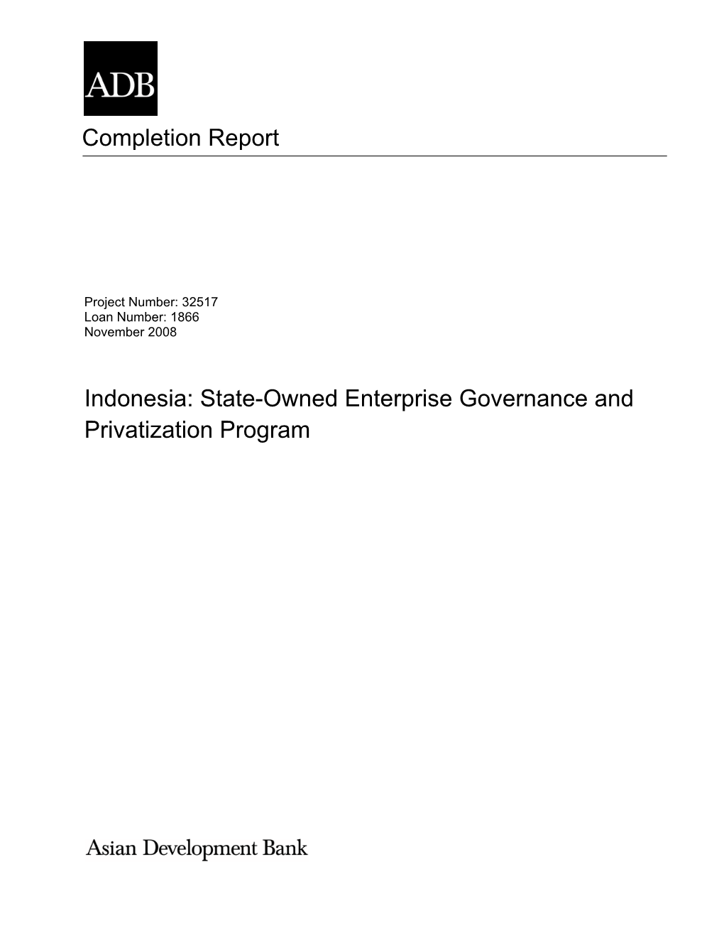 State-Owned Enterprise Governance and Privatization Program