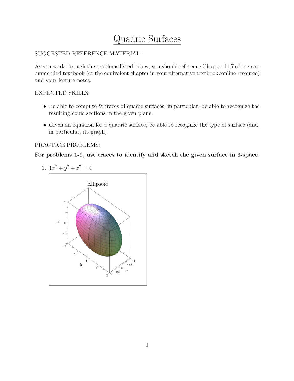 Quadric Surfaces