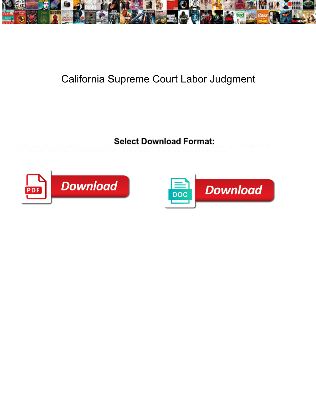 California Supreme Court Labor Judgment