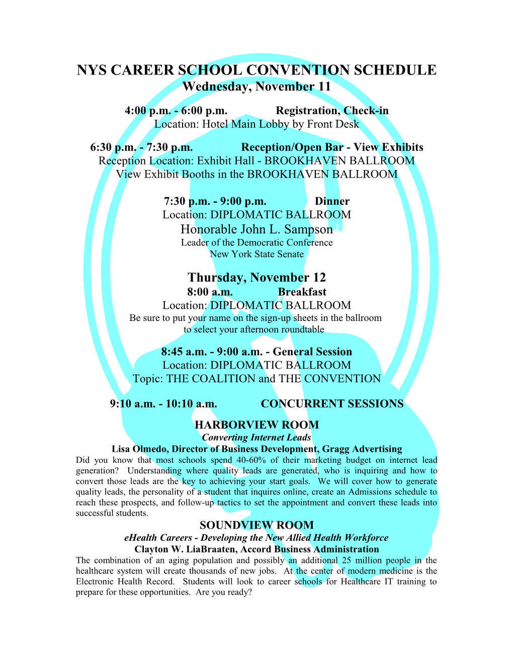 Nys Career School Convention Schedule s1