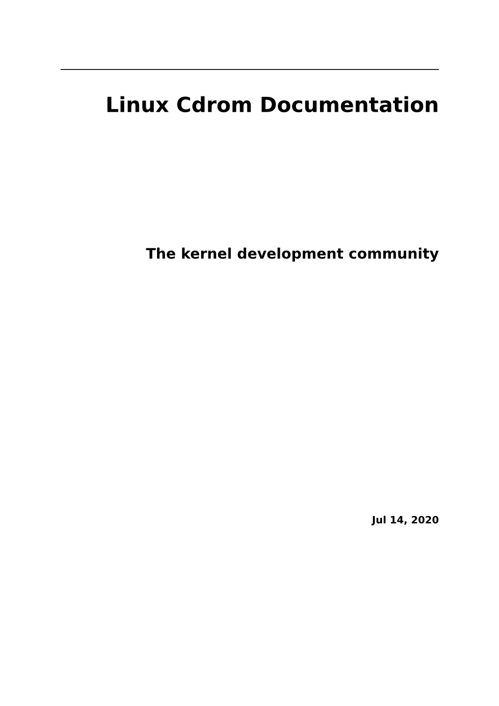 Linux Cdrom Documentation