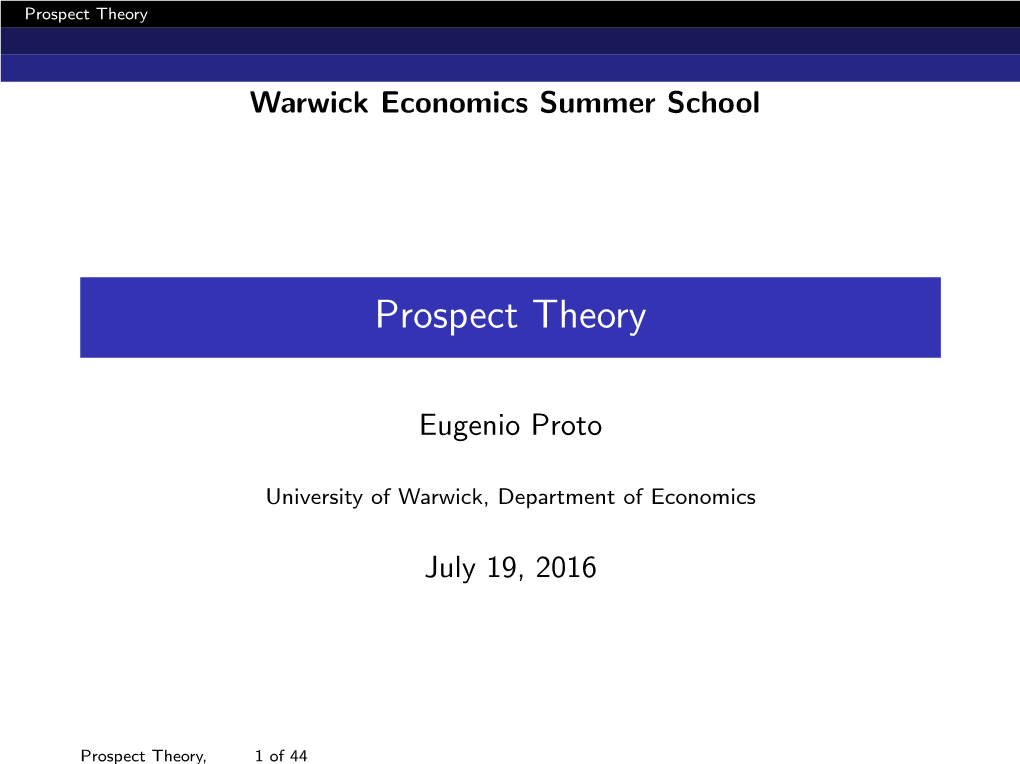 Prospect Theory