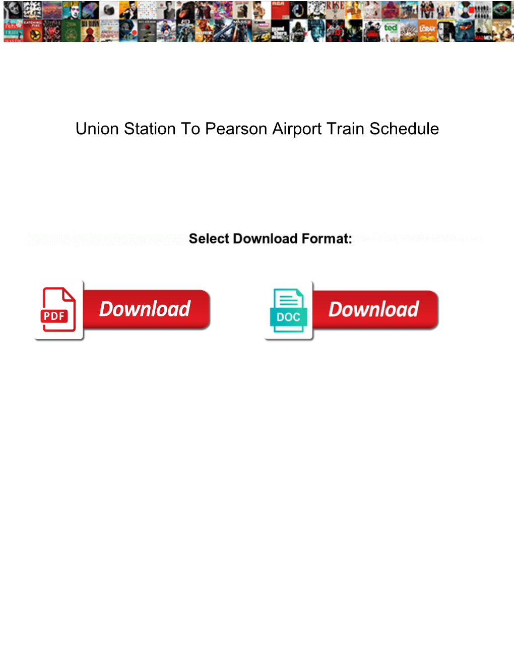 Union Station to Pearson Airport Train Schedule