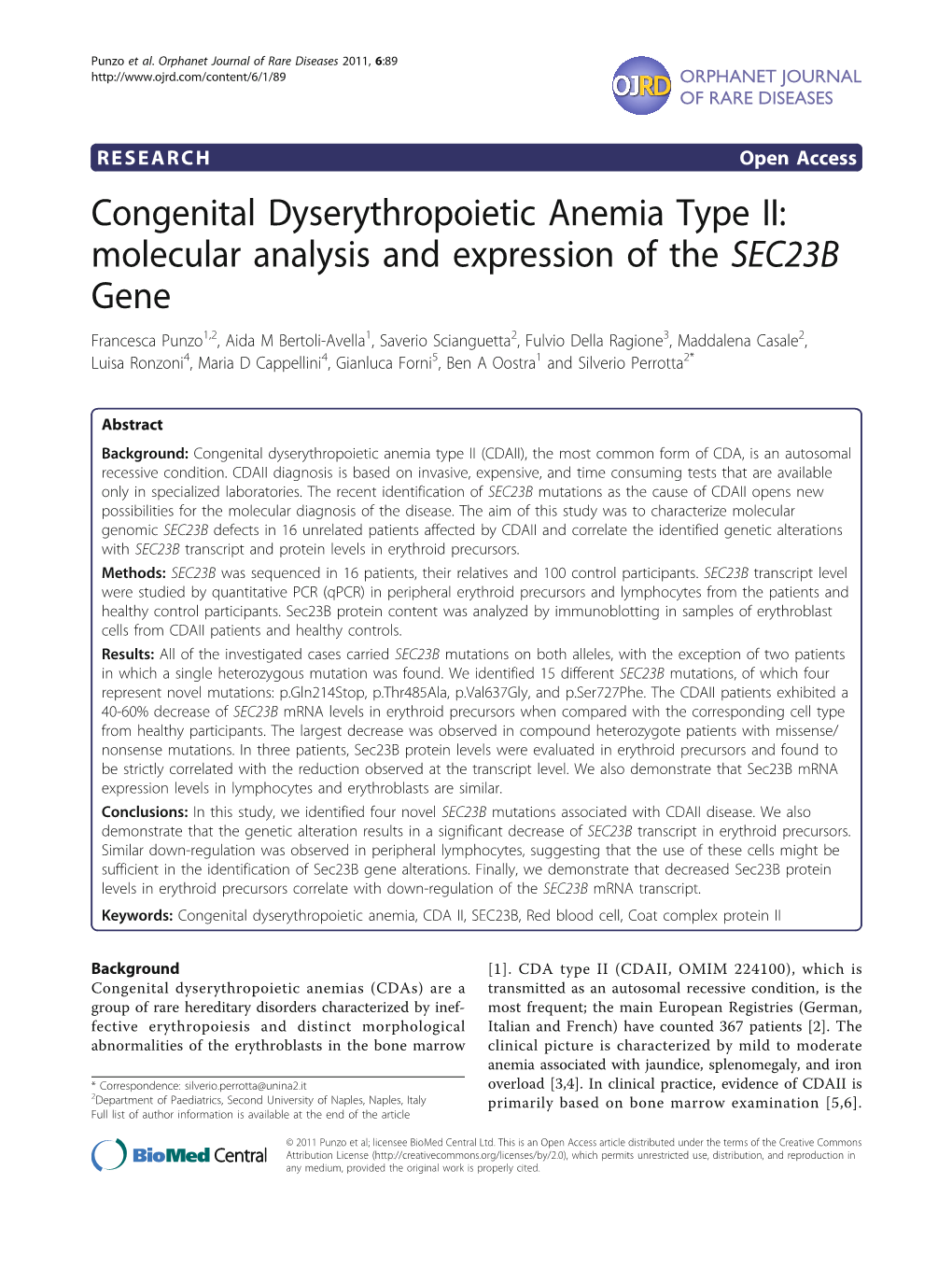 Congenital Dyserythropoietic Anemia Type II