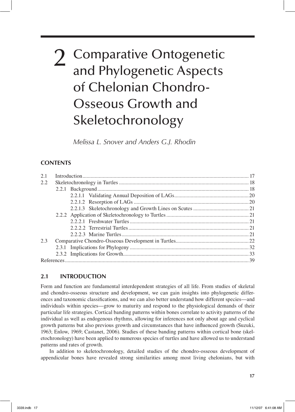 Osseous Growth and Skeletochronology