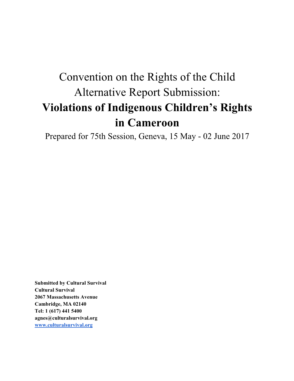 Violations of Indigenous Children's Rights in Cameroon