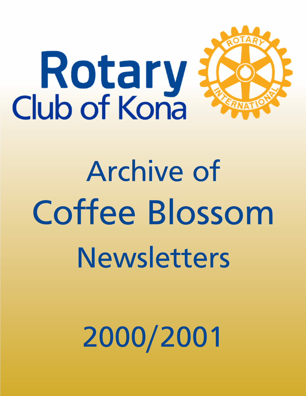 Archive of Newsletters 2000/2001